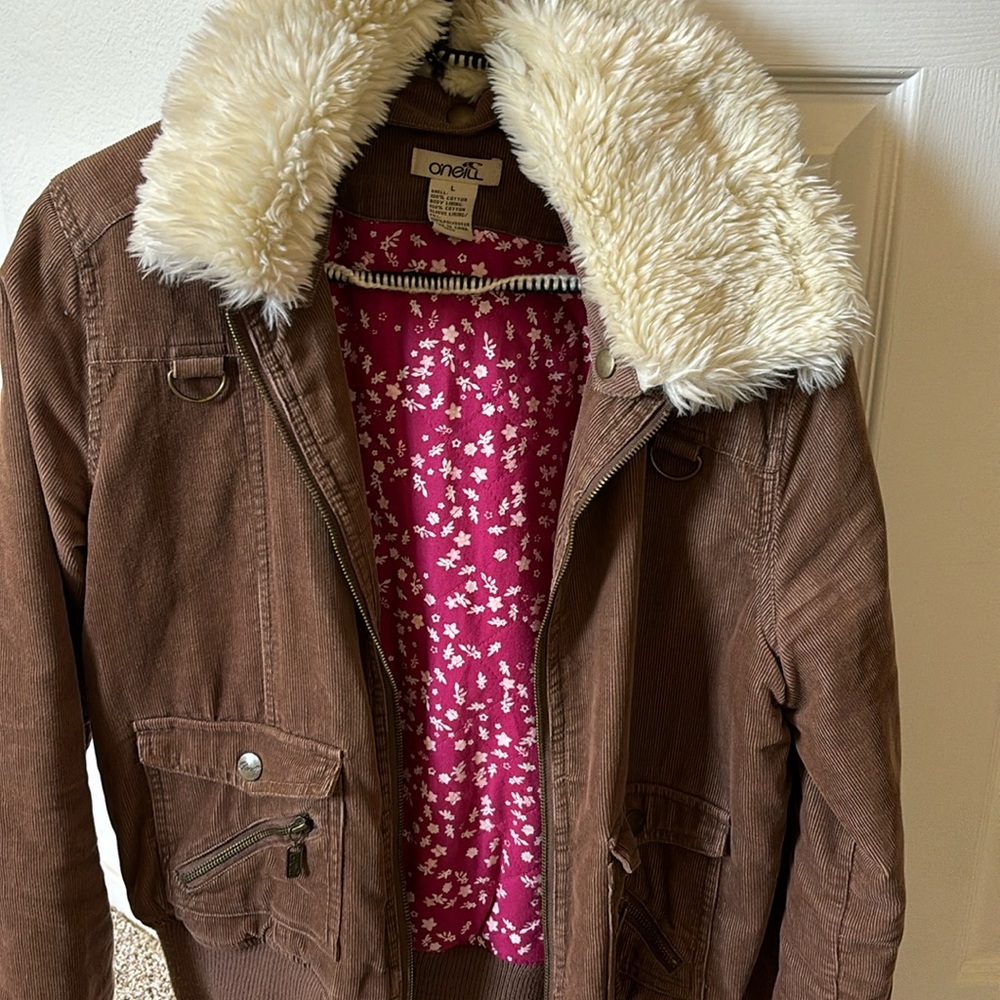 O’Neill women’s faux fur brown jacket